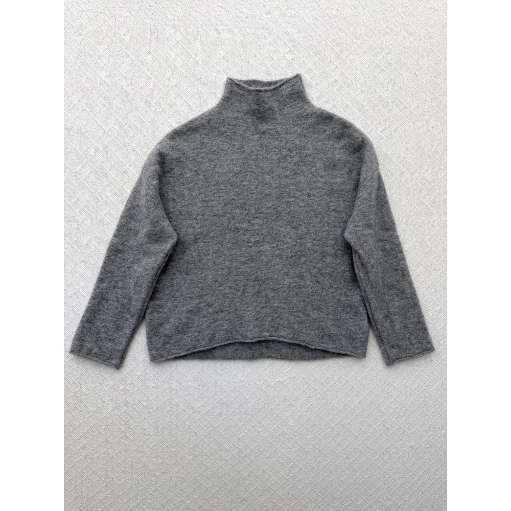 & Other Stories Grey Alpaca Wool Blend Mock Neck Relaxed Sweater M/L
